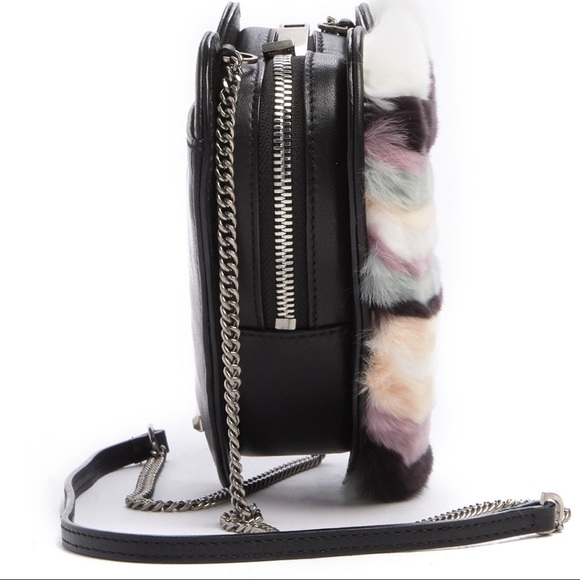 NWT Genuine Rabbit Fur Heart Crossbody - Picture 5 of 8